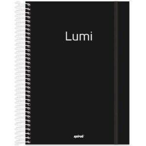 Caderno Universitário Capa Polipropileno 15X1 240 Folhas Lumi Preto Spiral – CX 4 UNIDADES