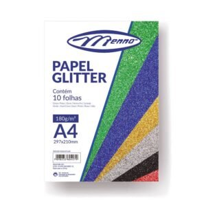 Papel glitter 180g com 10 cores, MP 212, Menno – PT 1 UN