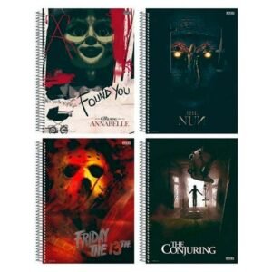 Caderno de 10 Matérias Capa Dura 160 Folhas HORROR SAO DOMINGOS – Caixa com 4 Unidades